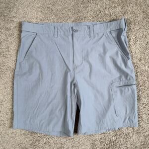 Huk Shorts Gray Performance Fishing Cargo Light Vented Adjustable Waist 2XL